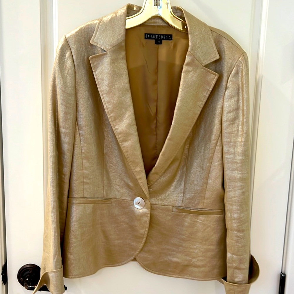 Gold linen evening jacket